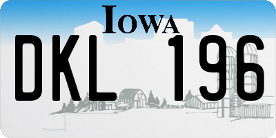 IA license plate DKL196