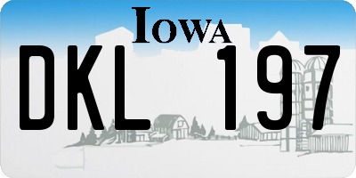 IA license plate DKL197