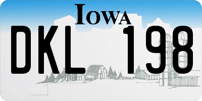IA license plate DKL198