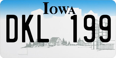 IA license plate DKL199