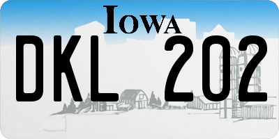 IA license plate DKL202