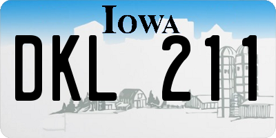 IA license plate DKL211