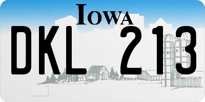 IA license plate DKL213