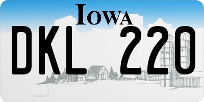IA license plate DKL220