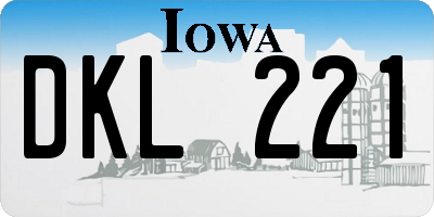 IA license plate DKL221