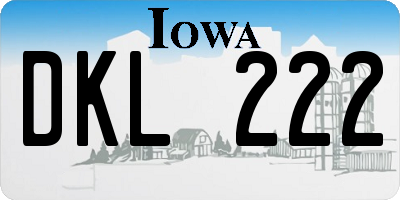 IA license plate DKL222