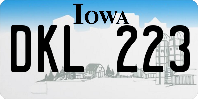 IA license plate DKL223