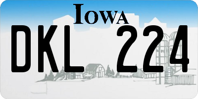 IA license plate DKL224