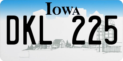 IA license plate DKL225