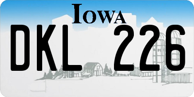 IA license plate DKL226