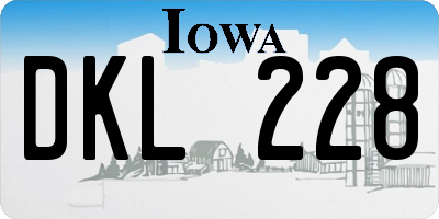 IA license plate DKL228