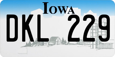 IA license plate DKL229