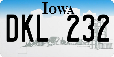 IA license plate DKL232
