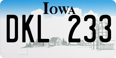 IA license plate DKL233