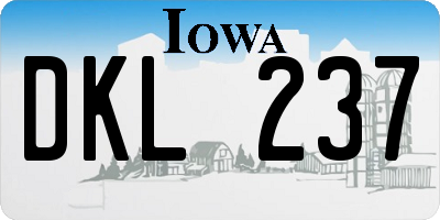 IA license plate DKL237