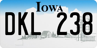 IA license plate DKL238