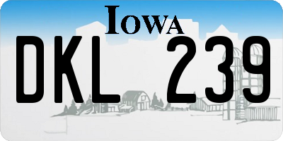 IA license plate DKL239