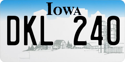 IA license plate DKL240