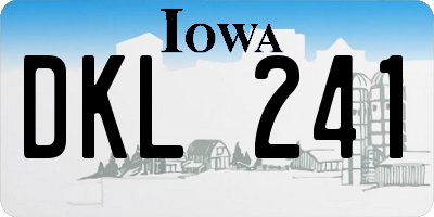 IA license plate DKL241