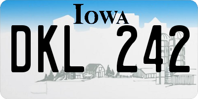 IA license plate DKL242