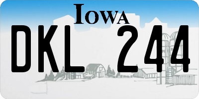 IA license plate DKL244