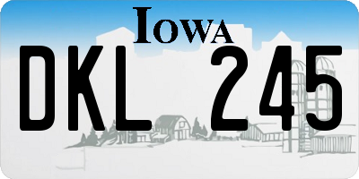 IA license plate DKL245