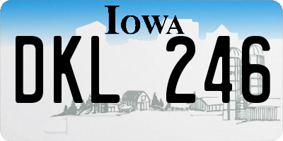 IA license plate DKL246