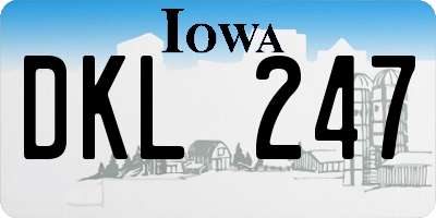 IA license plate DKL247