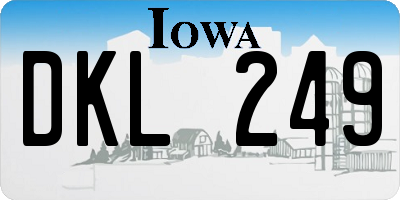 IA license plate DKL249