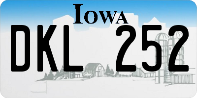IA license plate DKL252