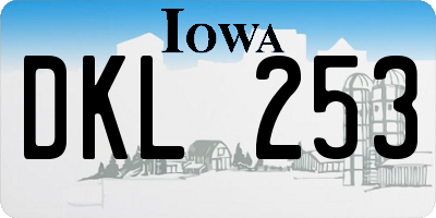 IA license plate DKL253