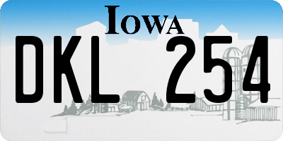 IA license plate DKL254