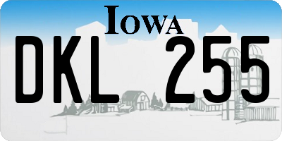 IA license plate DKL255