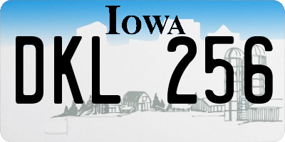 IA license plate DKL256