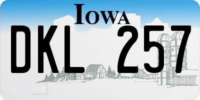 IA license plate DKL257