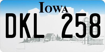 IA license plate DKL258
