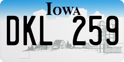IA license plate DKL259
