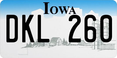 IA license plate DKL260