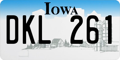 IA license plate DKL261
