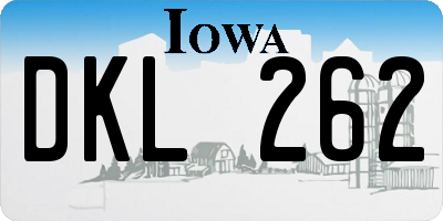 IA license plate DKL262