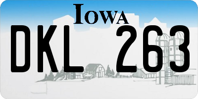 IA license plate DKL263