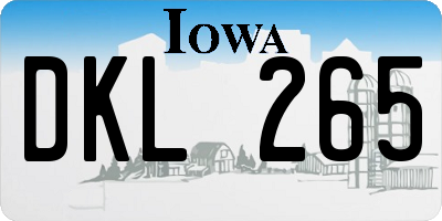 IA license plate DKL265