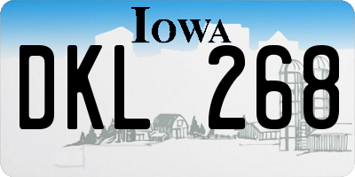IA license plate DKL268