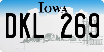 IA license plate DKL269