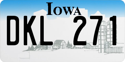 IA license plate DKL271