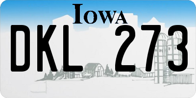 IA license plate DKL273