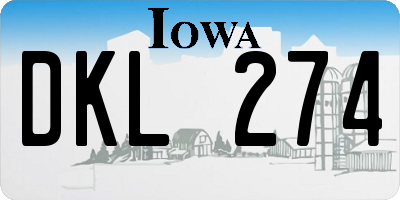 IA license plate DKL274