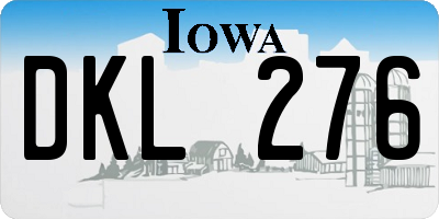 IA license plate DKL276
