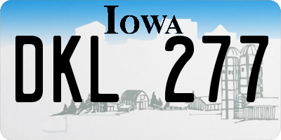 IA license plate DKL277