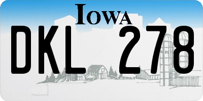 IA license plate DKL278